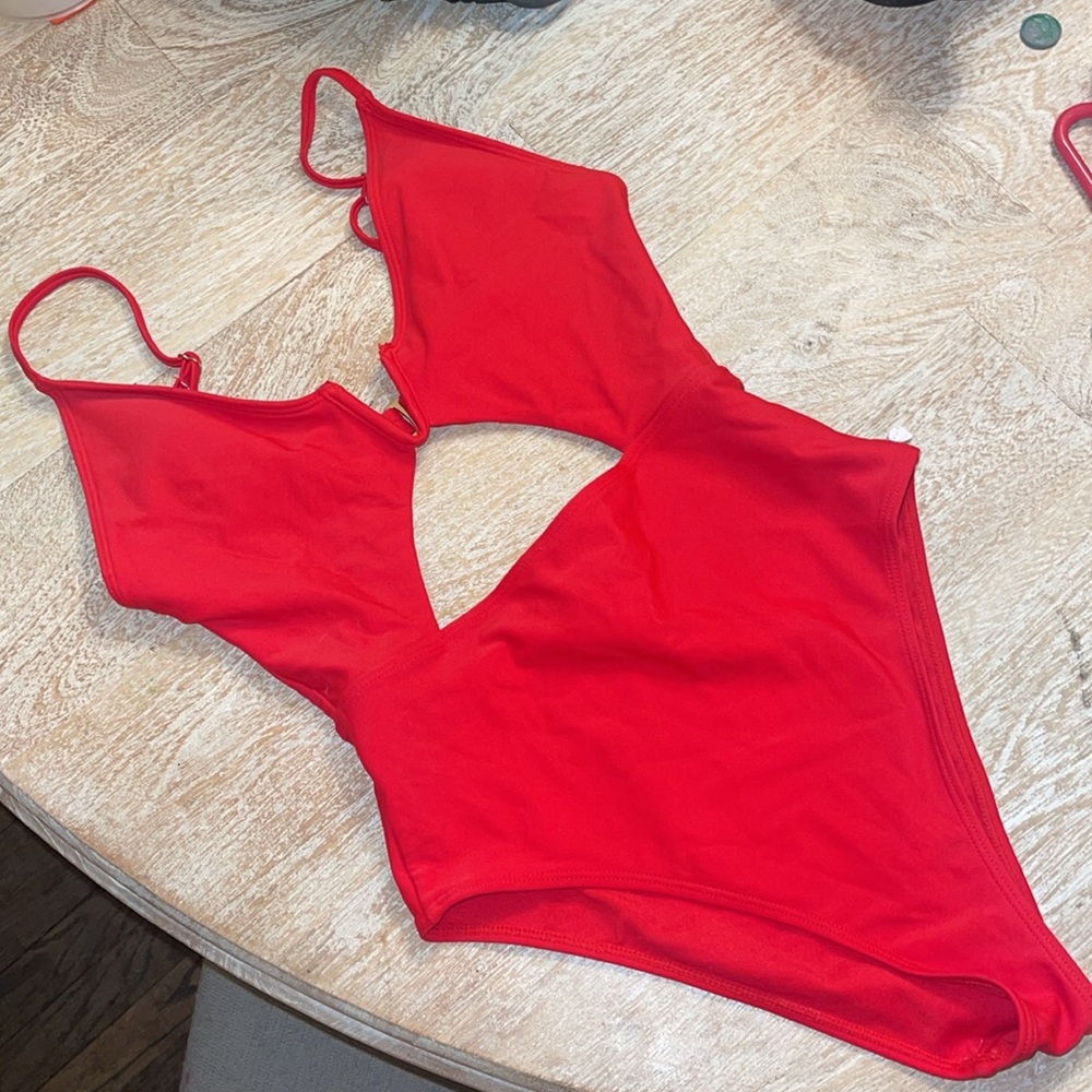 Forever 21 Red Cutout Swimsuit Size Small